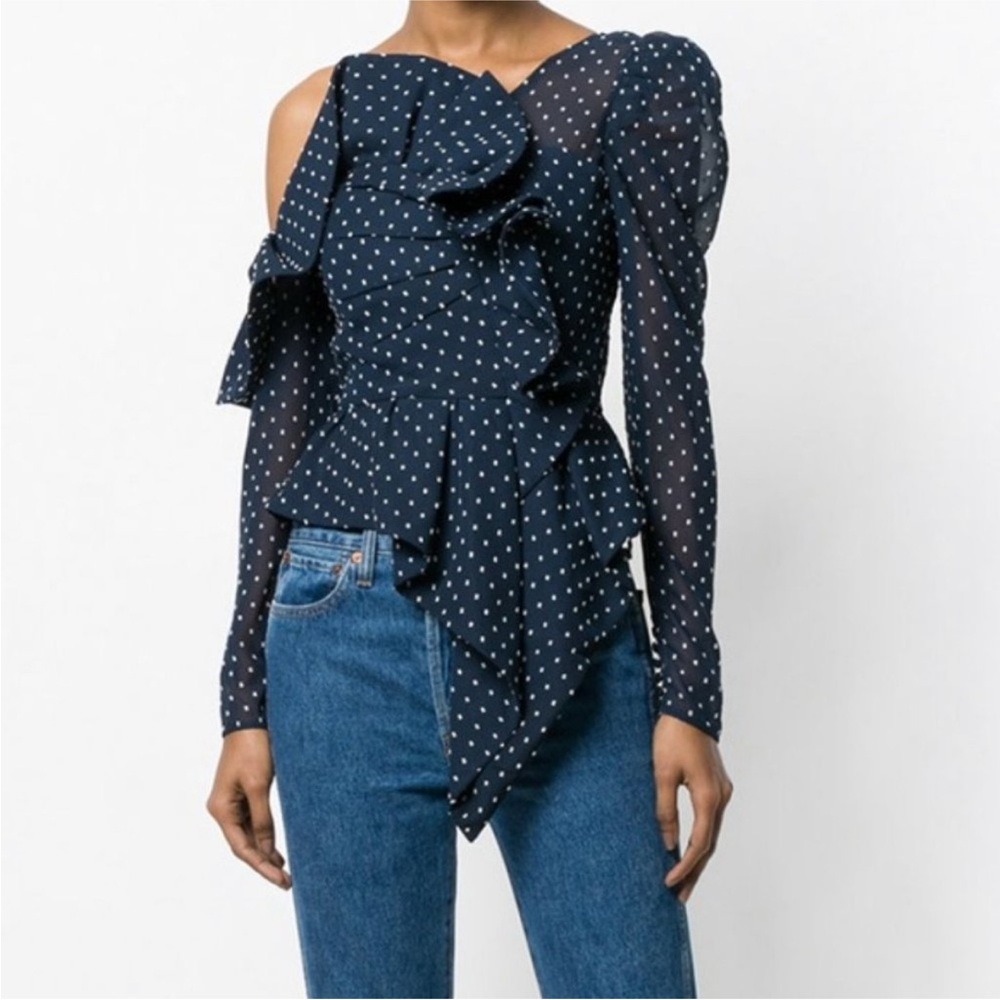 Self-Portrait  One-Shoulder Top . Size 2.